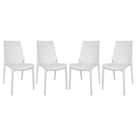 KD AMERICANA Kent Outdoor Dining Chair, White, 4PK KD3042436